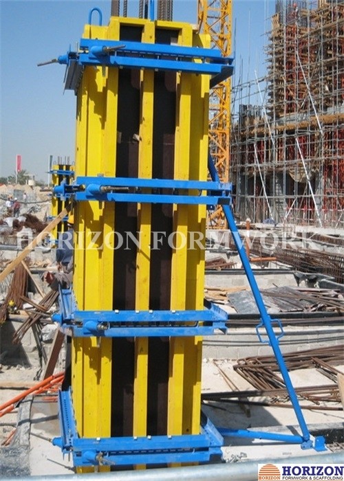 Rectangular Wall Formwork Combined with Wooden Girder H20 and Steel Walings