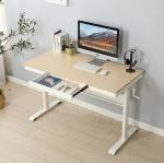 Adjustable Height Recording Studio Table for Girls White Wooden Computer Coffee