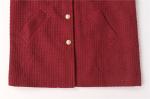 Stockpapa Autumn Winter Ladies Knit Burgundy Longline Blazer