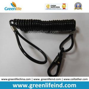 China Police Using Black Strong Safe Spring Hook Coil Lanyard factory