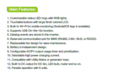 Touchable Buttons Max Series Off-Grid Hybrid Solar Inverter 5.6KW Built-in WiFi Capability