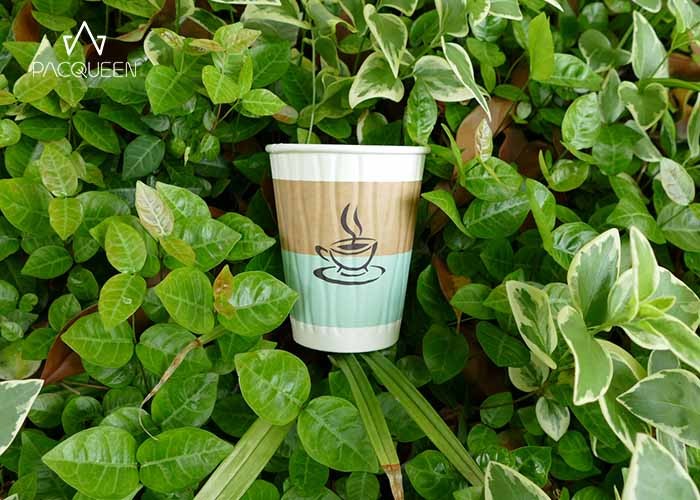 Embossed Compostable Paper Cups Sugarcane Material PLA Lined Flexco Printing