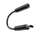 Black TPE External 3.5MM Aluminum Alloy Shell Type C To Female Stereo Audio