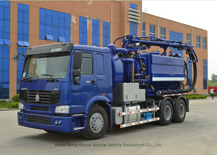 Industrial 16 Cbm Combination Jetting Vacuum Truck / Sewer Cleaning Vehicles