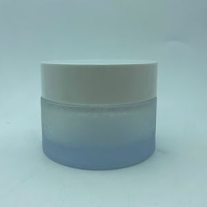 China Cosmetic Jar 100ml Ice flower spray coating Jar with white cap cream Jar Skincare Packaging OEM on sale