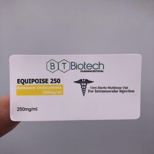 China Biotech Brand Strong Adhesive Vinyl 10ml Vial Labels For Men'S Health Products factory