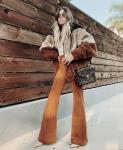 102cm Women Corduroy Bell Bottom Pants