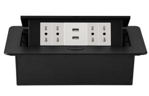 China Aluminum Alloy Tabletop Pop Up Power Outlet Socket Standard Grounding Residential factory