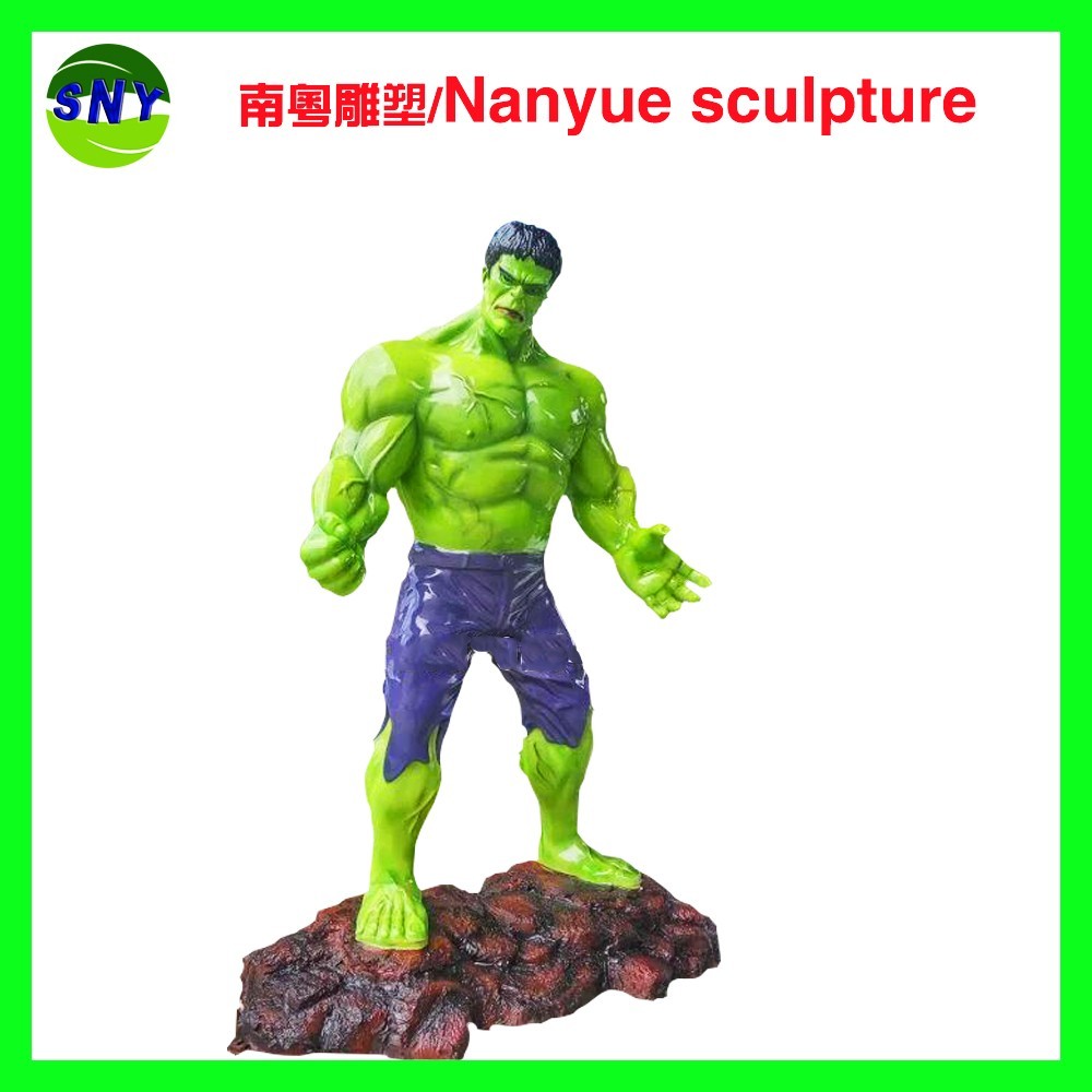 life size fiberglass movie marvel character hulk statue as decoration in park or hall center