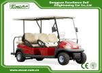 Red 6 Seater Club Car Golf Cart With Rain Cover , ADC 48V 3.7KW Motor