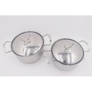 China 0.7mm 4pcs Stainless Steel Cookware Sets Metal Soup Pot on sale