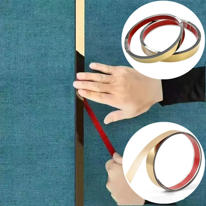 China Metal Stainless Steel Tile Trim Flat Tape Adhesive Roll on sale