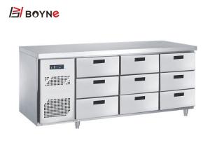 China Counter Industrial Catering Fridge Self - Closing Nine Drawers SS201 Adjustable Temperature factory