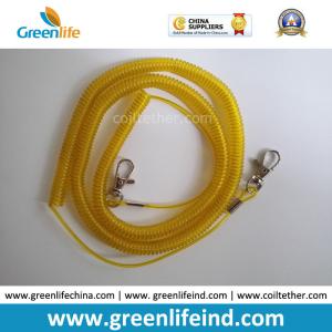 China Wholesale Greenlife Factory Robster Clip Stretch Transparent Yellow 5M Tool Coil Lanyard for Fishing anti-drop factory