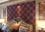 European Style Leather Wallpaper Luxury 3D Effect Contemporary Purple Wallpaper