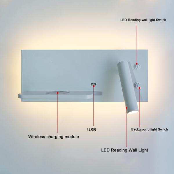 USB IP20 reading light led led reading lamp for bed headboard wall light/indoor 12 volt led reading light for hotel