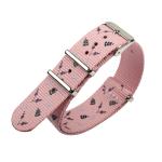 Floral Prints 18mm Nylon Strap Watch Bands Pink Color For Lady Watch