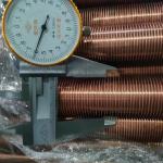 Air Cooled Aluminum Evaporator Coil Extruded Copper Low Fin Tube Inner Grooved