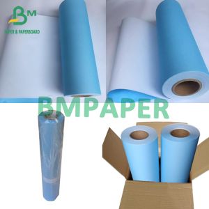 China 80gsm Inkjet Printer Paper Blueprints One Side Blue, One Side White 880mm X 50m 100m 150m Roll Core 2&quot; factory