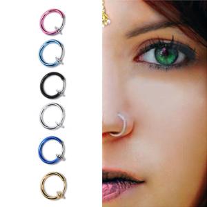 China USA hot selling stainless steel body piercing jewelry unique multi color nose ring factory