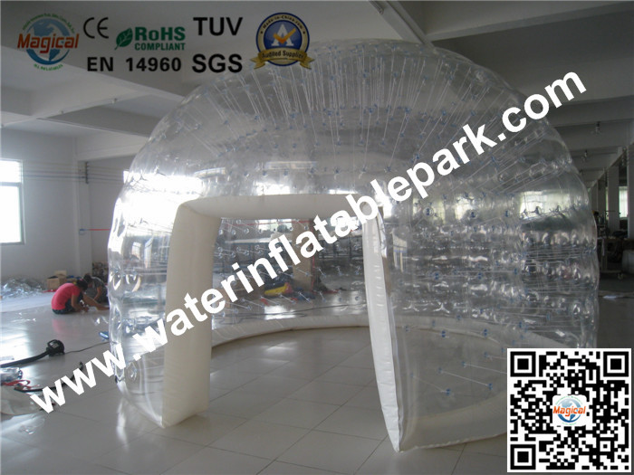 UV Protected Transparent PVC Inflatable Clear Dome / 4m Dia Clear Dome