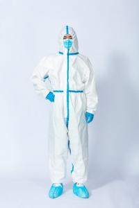 China Medical Disposable Non Woven Coverall Waterproof Microporous Fabric Coverall on sale
