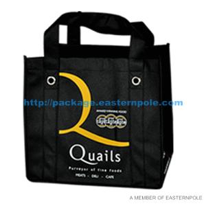 China Black Promotional Non Woven Shopping Bag with metal eyelet factory