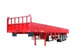 Red 3 Axle 500mm Side Wall Semi Trailer 6.5T Bulk Cargo Trailer Transport
