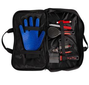 China Multifunctional Pet Grooming Gloves Kit Scissor Comb Bag With Pet Nail Clipper factory
