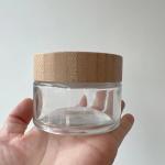 Cosmetic Jar with wood Lid 5g 10g 15g 20g 30g 50g 100g Cream Glass jar with