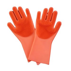 Multifunctional Silicone Rubber Brush Gloves Heat Insulated For Dishwasher