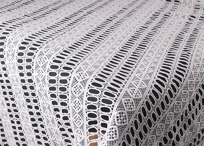 Bridal Chemical Water Soluble Lace Fabric For Women Dresses , Skirt