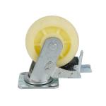 4 5 6 8inch 600kg Load Heavy Duty White Nylon Swivel Casters Wheels with Brake