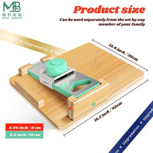 One-handed Bamboo Cutting Board With Food Holder
