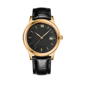 China Customized Stainless Steel Watches With Leather Band , 3-5ATM Waterproof factory
