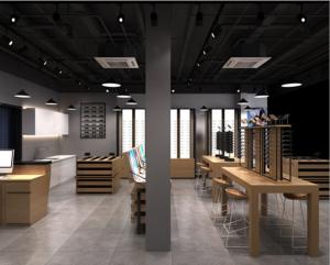 China Wooden Eyeglasses Display Shelf Sunglasses Showcase Brand Glasses Shop Design factory