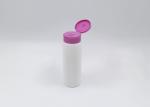 White Body Cylinder PE Plastic Bottle For Powder 50ml 250ml Pink Cap