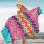 Promotional Fast Drying Microfiber Sublimation Floral Beach Towel Digital