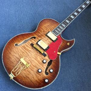 China Hollow body L-5 jazz electric guitar,Full color strip edge,Burst color Quilte Maple top ,Quilte Maple top factory