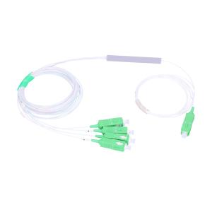 China SC APC 1310nm Single Mode Fiber Splitter LSZH , Fiber Optic Splitter 1x4 factory