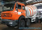 8X4 85Km/h 10m3 Mixer Truck North Benz truck White And Orange