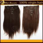 Straight Human Real Hair Clip In Hair Extensions no shedding for Thin Hair