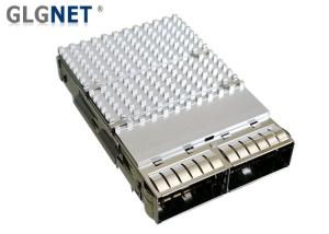China UL RoHS QSFP28 Cage 2 Ports In One Row Silver Color Aluminum Heat Sink factory