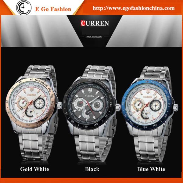 E GO Fashion Wristwatch Man Business Watch Full Stainless Steel Watch Male