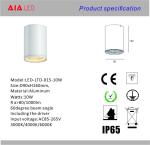 interior IP20 surface mounted black 10W LED downlight for hotel used