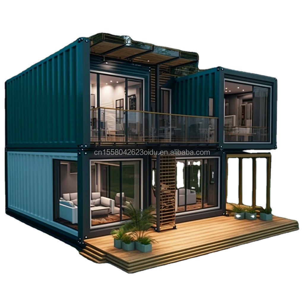 Steel Sandwich Panel Prefabricated Wooden Villa Container House with Modern Design and Expandable Features