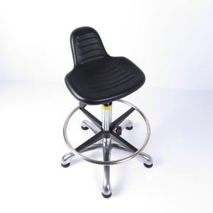 China PU Foam Cushion Ergonomic ESD Chairs With Chrome Gas Lift And Aluminium Base factory