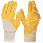 Light Weight Yellow Nitrile Coated interlock Glove Rukavice Od Nitrila