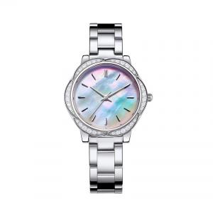 China Womens Fashion Diamond Watch Mother Of Pearl Face Style factory