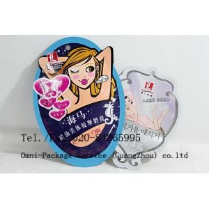 China Irregular Shaped Cosmetic Pouch Packaging 150x110mm UV Surface handle on sale